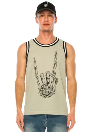 METAL FINGER GREY BASKETBALL JERSEY