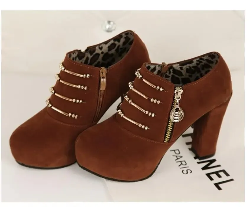 New Women Pumps Shoes High Heel Ankle Boots Winter Desing