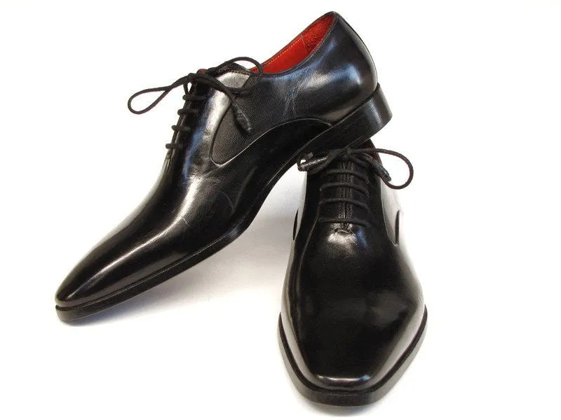 Paul Parkman Men's Black Oxford Leather Upper And Leather Sole