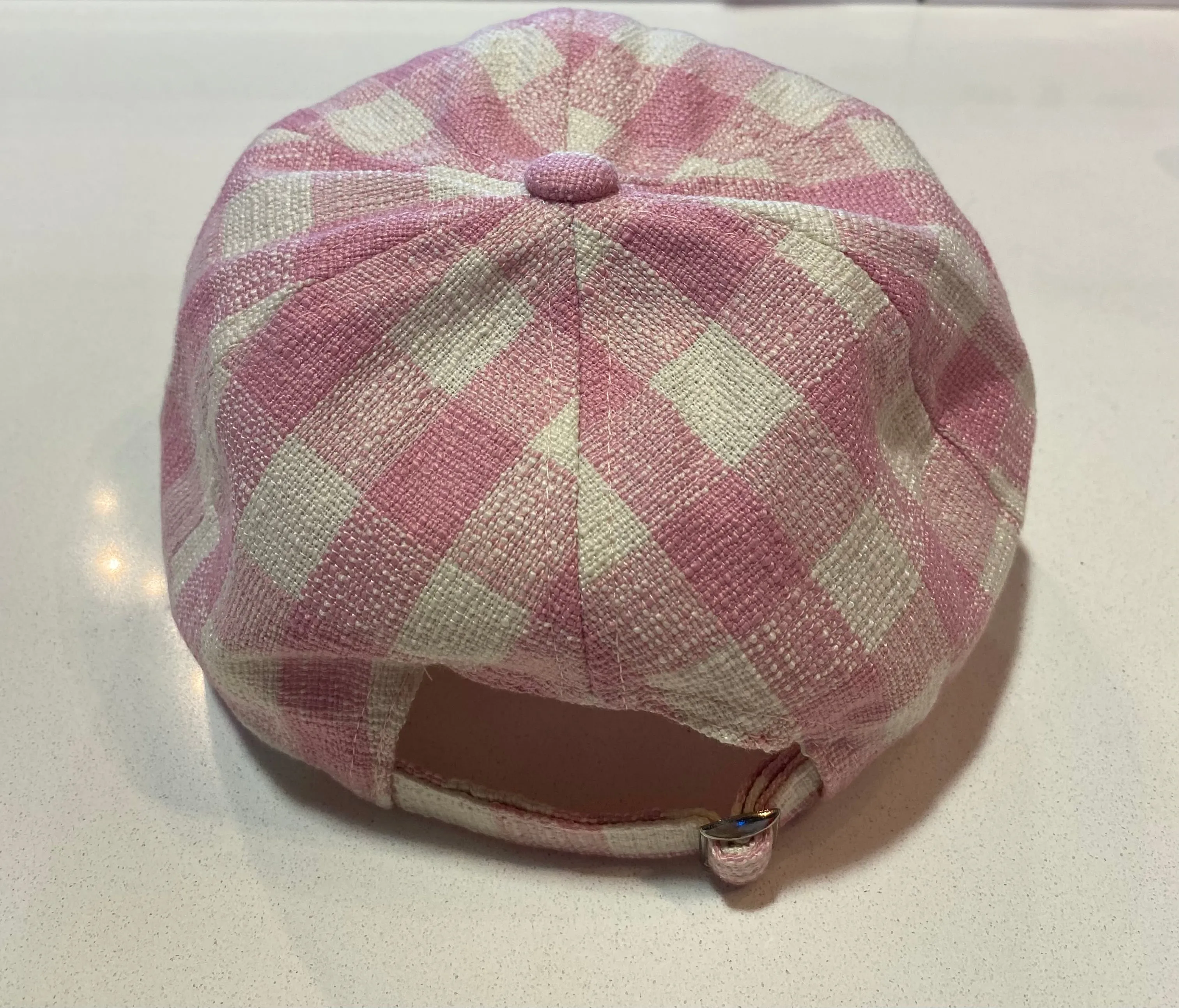 Pink Plaid Bow Baseball Hat