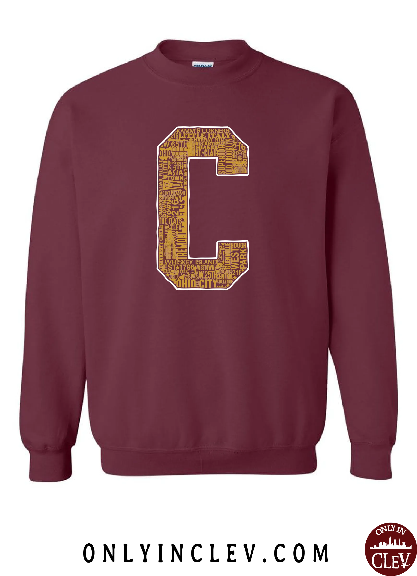 "Cleveland Neighborhoods Gold Block C" on Maroon