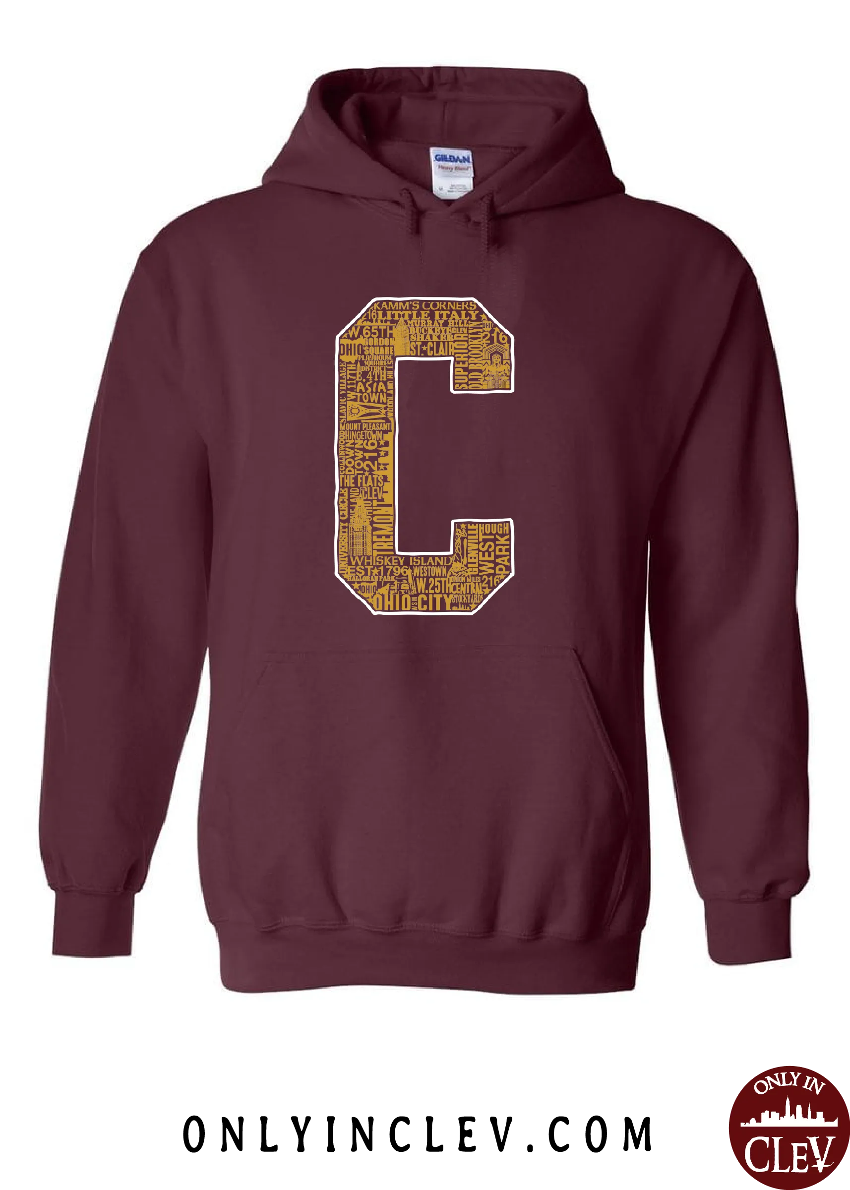 "Cleveland Neighborhoods Gold Block C" on Maroon