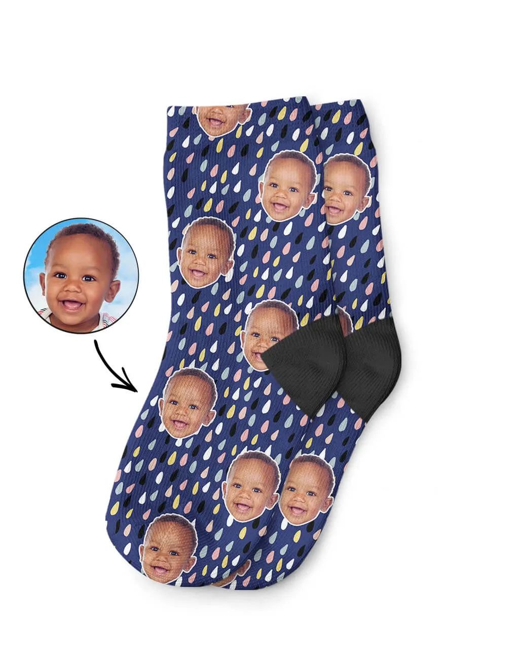 Raindrops Pattern Kids Socks