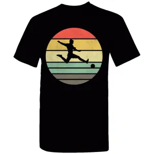 Soccer Retro Sunset Silhouette T-Shirt