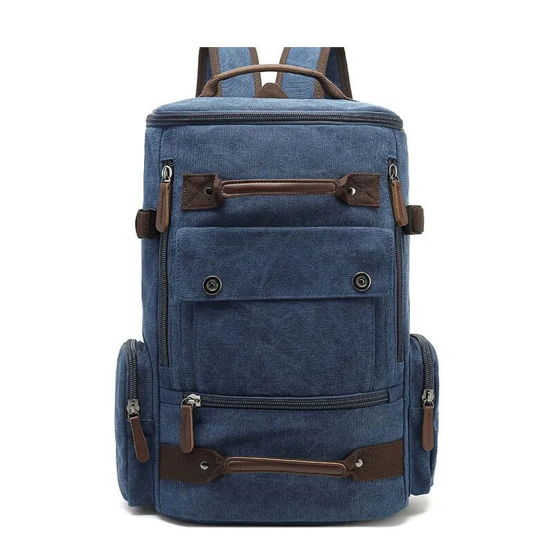 vintage fashion style canvas large capacity traveling outdoor backpack