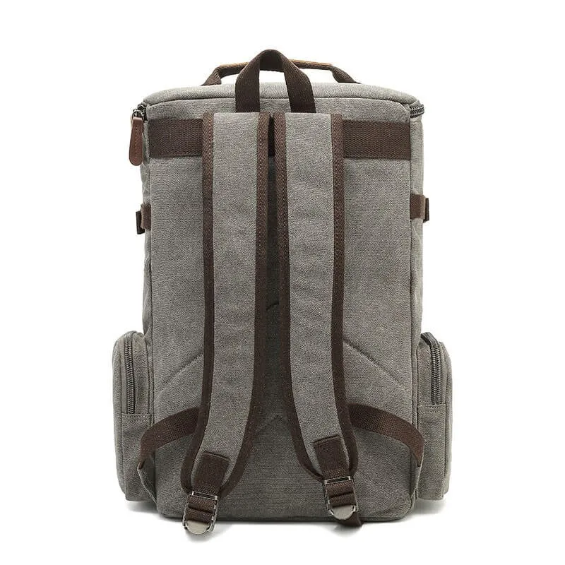 vintage fashion style canvas large capacity traveling outdoor backpack