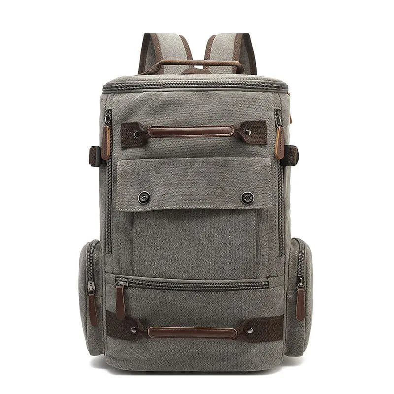 vintage fashion style canvas large capacity traveling outdoor backpack