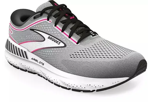 Womens Brooks Ariel GTS 23 1203901D078 Color:  Grey/black/ pink Wide Width