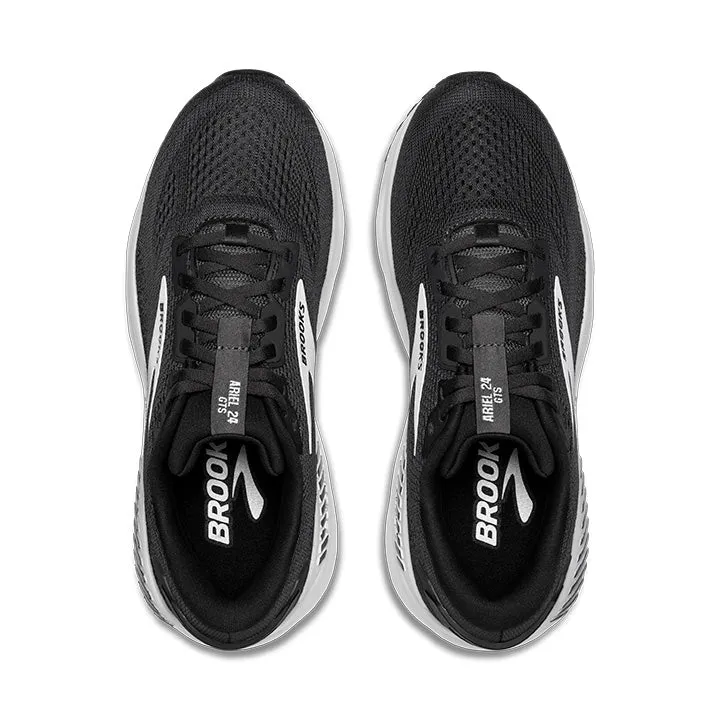 WOMEN'S BROOKS ARIEL GTS 24 WIDE 1204141D016 COLOR: EBONY/BLACK/WHITE