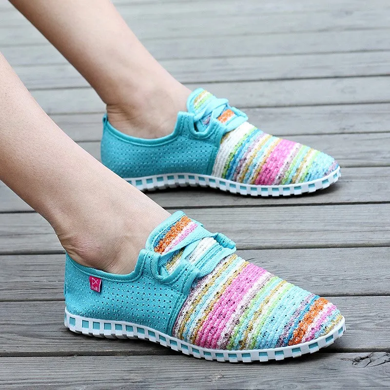 Women's summer breathable linen fabric fashion slip-on casual shoes CL