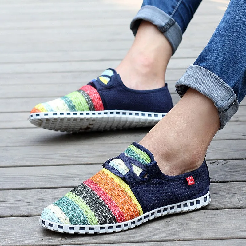 Women's summer breathable linen fabric fashion slip-on casual shoes CL