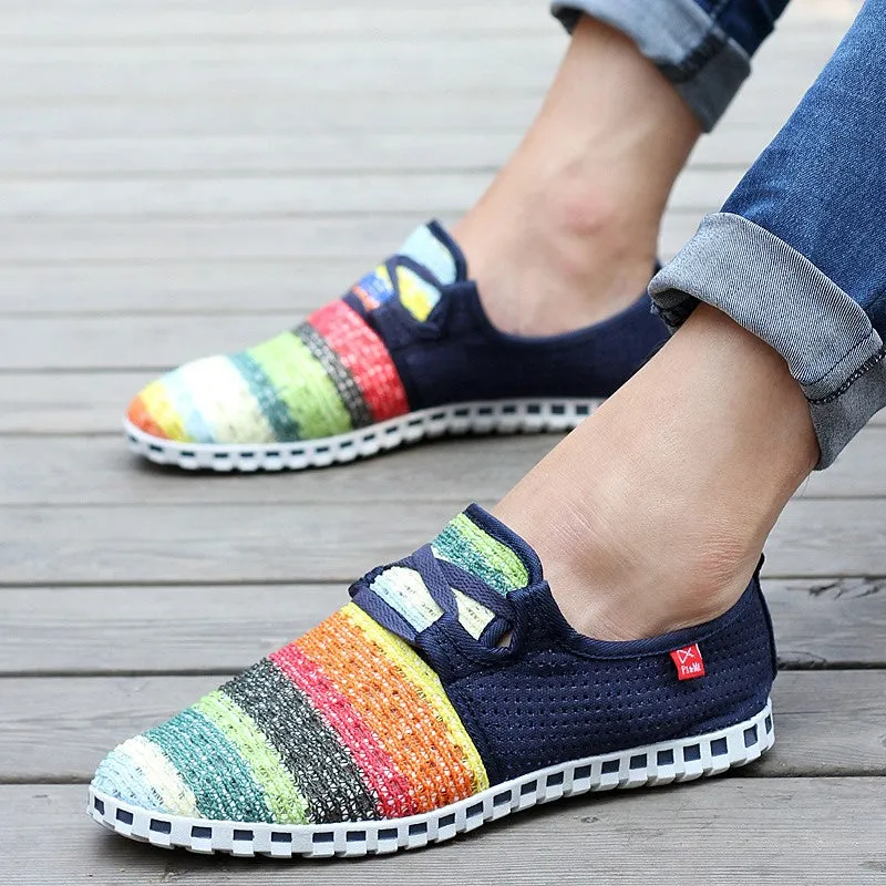 Women's summer breathable linen fabric fashion slip-on casual shoes CL