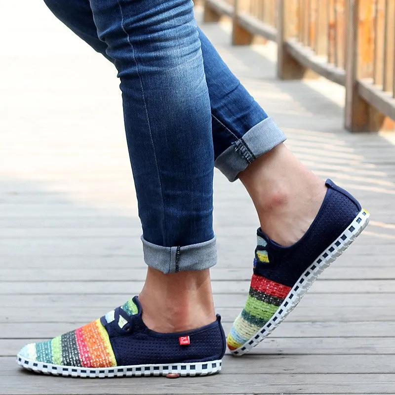 Women's summer breathable linen fabric fashion slip-on casual shoes CL