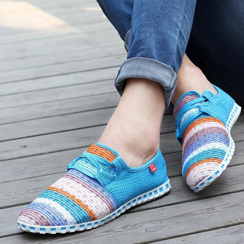 Women's summer breathable linen fabric fashion slip-on casual shoes CL