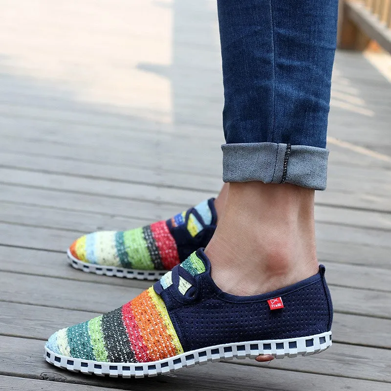 Women's summer breathable linen fabric fashion slip-on casual shoes CL